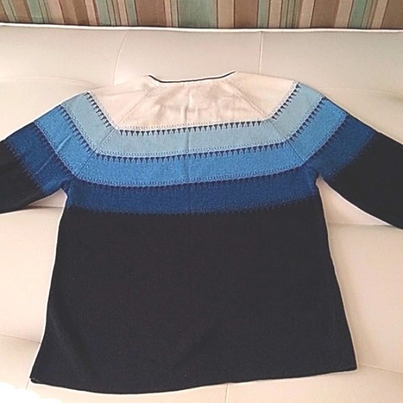NWOT Talbots striped blue and white cotton blend sweater size s - Picture 6 of 6